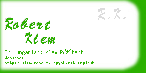 robert klem business card